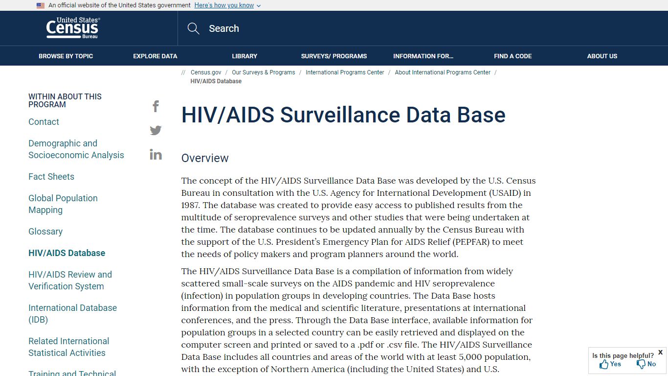 HIV/AIDS Database - Census.gov